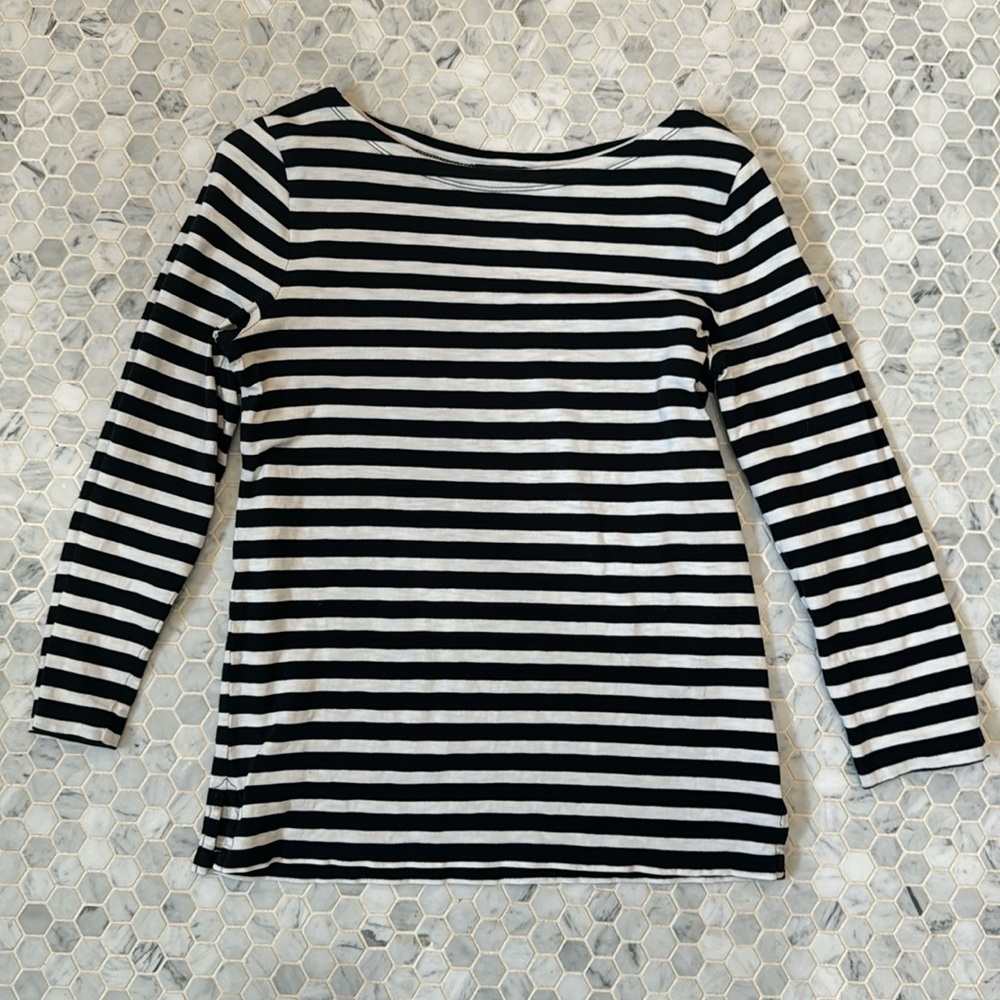 I. Crew Boat neck striped tee 3/4 sleeves
